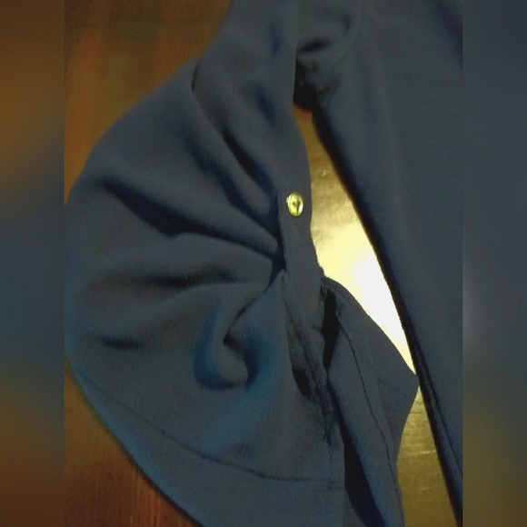 Papermoon Stitch Fix Sz LP Navy Keyhole Opening Back 3/4 Sleeve - Picture 5 of 8